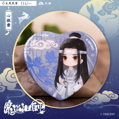 【グッズ-バッチ】魔道祖師 缶バッジ ハート型 ラン・ワンジー