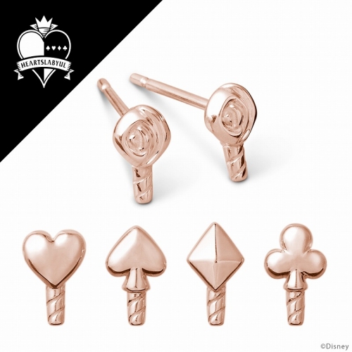グッズ ピアス 再販 ディズニー ツイステッドワンダーランド キャンディ ピアス K10ピンクゴールド ハーツラビュル寮 リドル ローズハート ケイト ダイヤモンド アニメイト