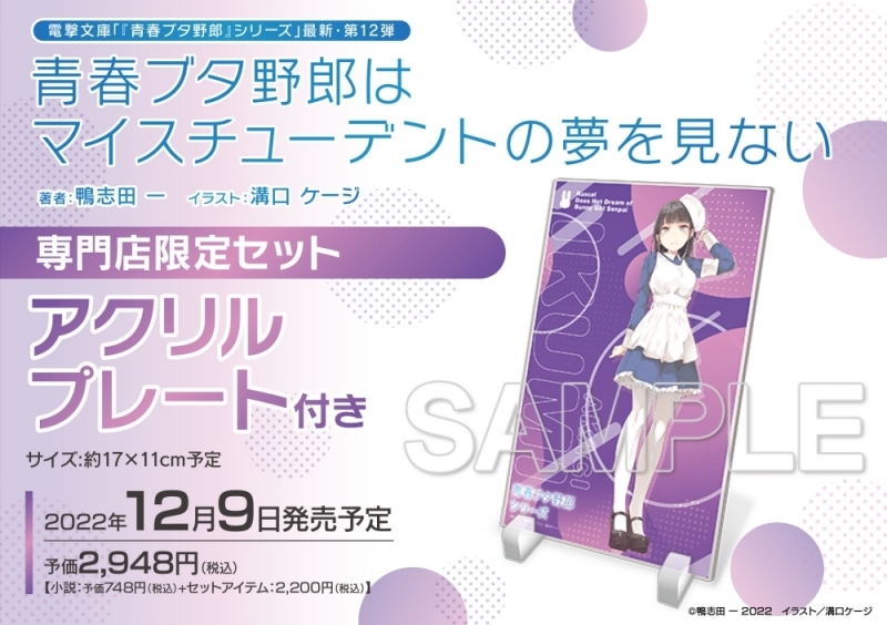【小説】青春ブタ野郎はマイスチューデントの夢を見ない 専門店限定セット【アクリルプレート付き】