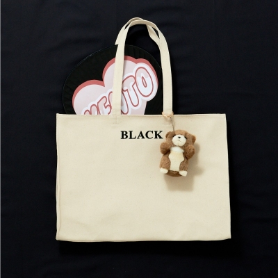 【グッズ-バッグ】ノンキャラオリジナル 推部屋トートバッグ キャンバス 05.黒【推部屋plus】