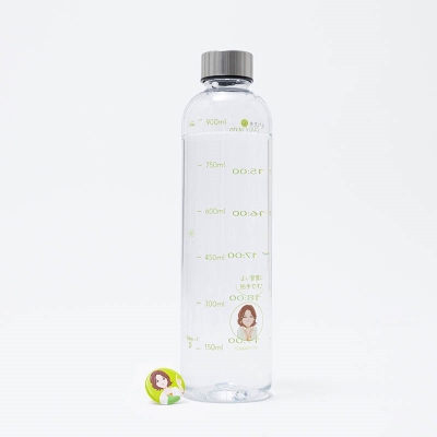 【グッズ-セットもの】あすけん あすけん モデル ウォーターボトル&缶バッジ