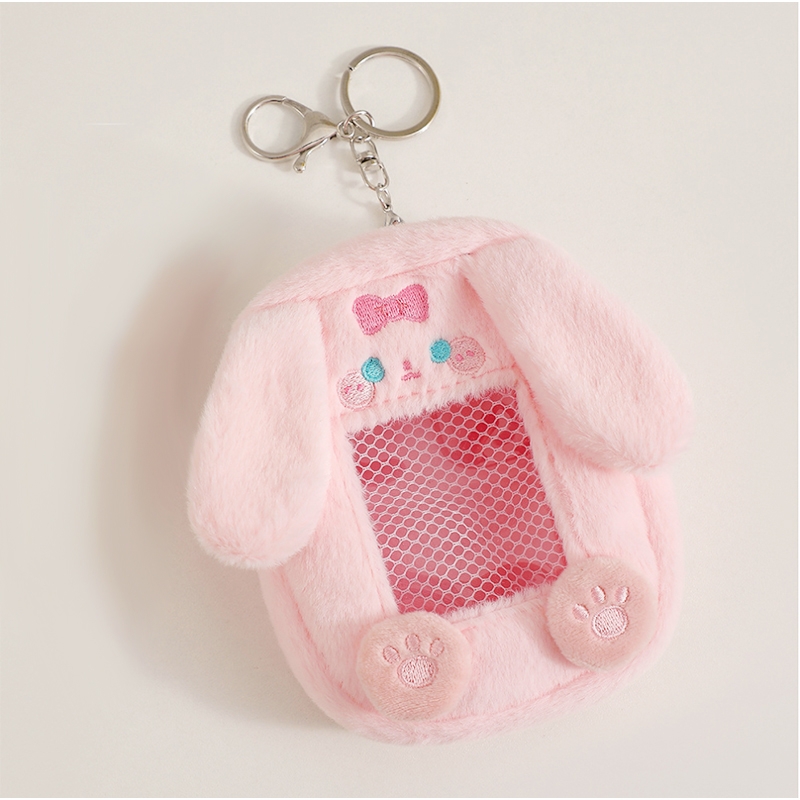 【グッズ-ポーチ】ノンキャラオリジナル ポーチ型トレカケース/うさぎ(ピンク)【G.triGer】