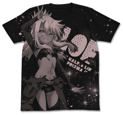 グッズ Tシャツ Fate Kaleid Liner プリズマ イリヤ ツヴァイヘルツ クロエ オールプリントtシャツ ブラック M 再販 アニメイト
