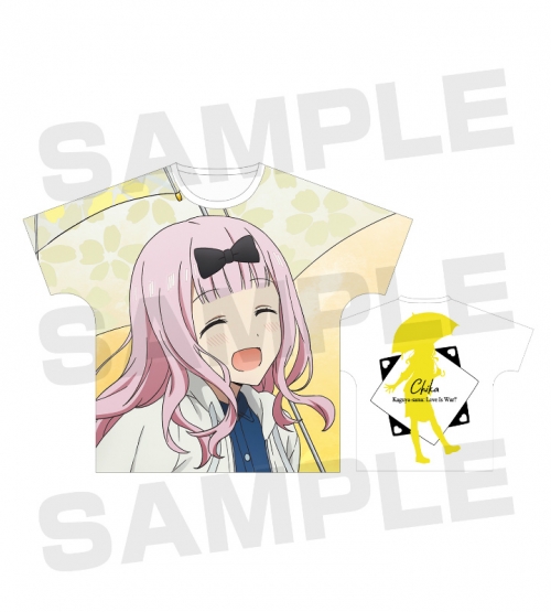 グッズ Tシャツ かぐや様は告らせたい 天才たちの恋愛頭脳戦 描き下ろしイラスト 藤原千花 雨の日のお出かけver フルグラフィックtシャツユニセックス Xl 一般販売分 アニメイト