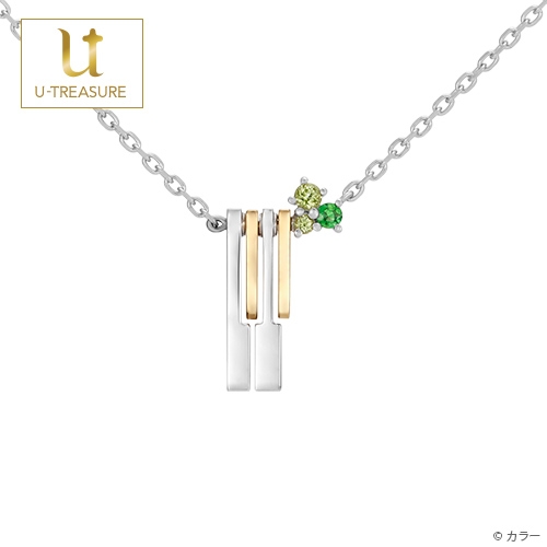 【グッズ-ネックレス】EVANGELION シンジとカヲルの連弾 ネックレス K18WG×K18YG