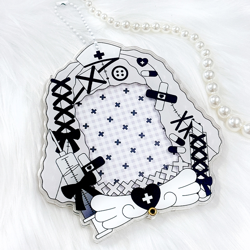 【グッズ-スタンドポップ】ノンキャラオリジナル アクリルフレーム 【天使界隈 垂れ耳ナース】トレカ・アクスタ用/ブラック【G.triGer】