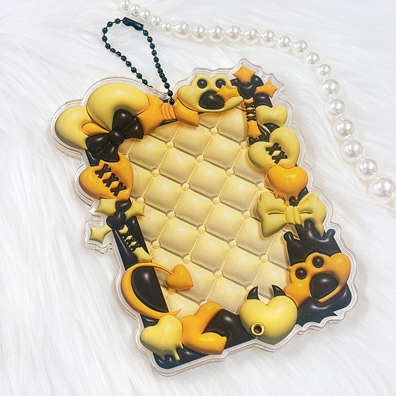【グッズ-スタンドポップ】ノンキャラオリジナル アクリルフレーム 【ぷっくり】 トレカ・アクスタ用/イエロー【G.triGer】