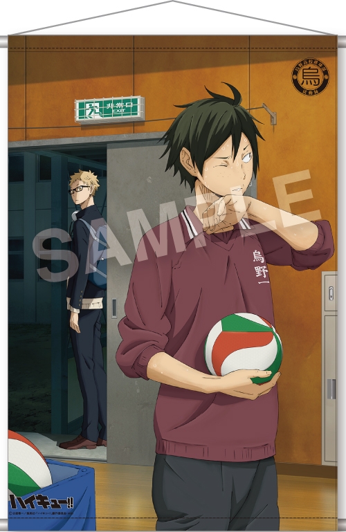 グッズ タペストリー ハイキュー 烏野高校排球部活動録 タペストリー No 5 月島蛍 山口忠 再販 アニメイト