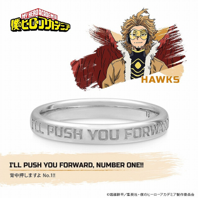 【グッズ-指輪】僕のヒーローアカデミア メッセージリング ホークス シルバー 14号【再販】