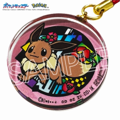 【グッズ-キーホルダー】ポケット モンスター 切り絵シリーズ ガラス根付 イーブイ【再販】
