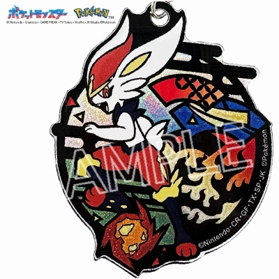 【グッズ-キーホルダー】ポケット モンスター 切り絵シリーズ グリッターキーホルダー エースバーン【再販】