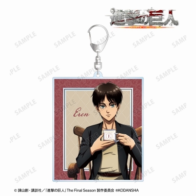 【グッズ-キーホルダー】進撃の巨人 描き下ろしイラスト エレン ティータイムver. BIGアクリルキーホルダー【再販】