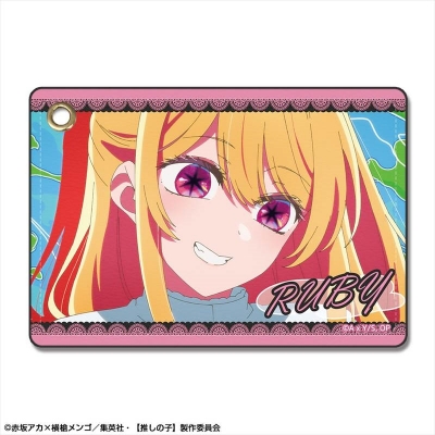 【グッズ-パスケース】TVアニメ【推しの子】 レザーパスケース Ver.3 デザイン02(ルビー/B)【再販】