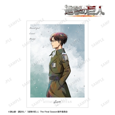 【グッズ-ポスター】TVアニメ『進撃の巨人』 描き下ろし リヴァイ 冬の歩みver. A3マット加工ポスター【再販】