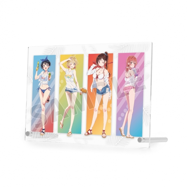 【グッズ-置きもの】TVアニメ『彼女、お借りします』 描き下ろしイラスト 集合 ビーチデートver. A5アクリルパネル【再販】