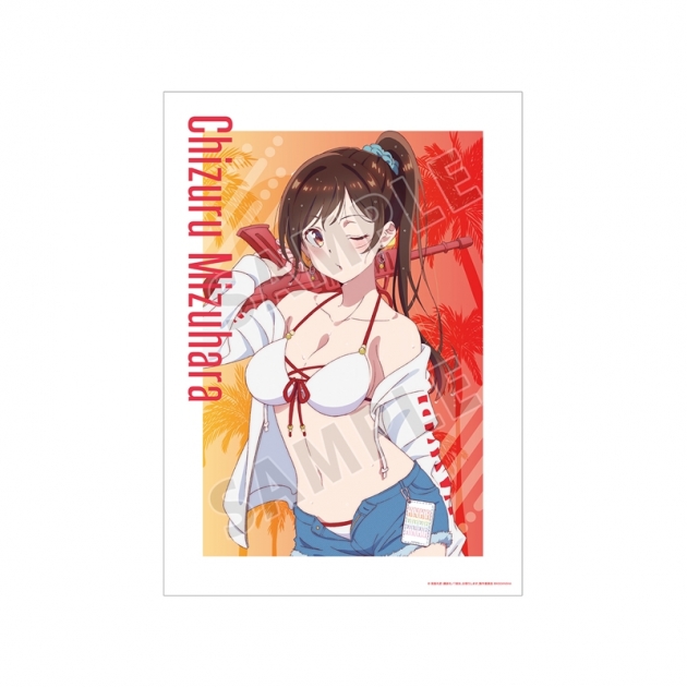 【グッズ-ポスター】TVアニメ『彼女、お借りします』 描き下ろしイラスト 水原千鶴 ビーチデートver. A3マット加工ポスター【再販】