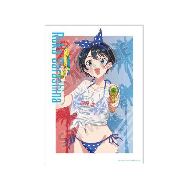 【グッズ-ポスター】TVアニメ『彼女、お借りします』 描き下ろしイラスト 更科瑠夏 ビーチデートver. A3マット加工ポスター【再販】