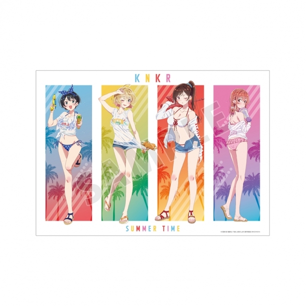 【グッズ-ポスター】TVアニメ『彼女、お借りします』 描き下ろしイラスト 集合 ビーチデートver. A3マット加工ポスター【再販】