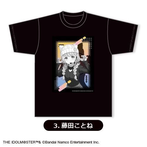 【グッズ-Tシャツ】学園アイドルマスター Tシャツ(ブラック)③<藤田ことね>【カラオケの鉄人コラボ vol.2】