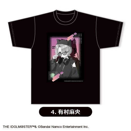 【グッズ-Tシャツ】学園アイドルマスター Tシャツ(ブラック)④<有村麻央>【カラオケの鉄人コラボ vol.2】
