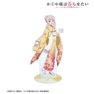 【グッズ-スタンドポップ】アニメ「かぐや様は告らせたい-ファーストキッスは終わらない-」 描き下ろしイラスト 藤原千花 振袖&着物ver. 1/7スケール 特大アクリルスタンド【再販】