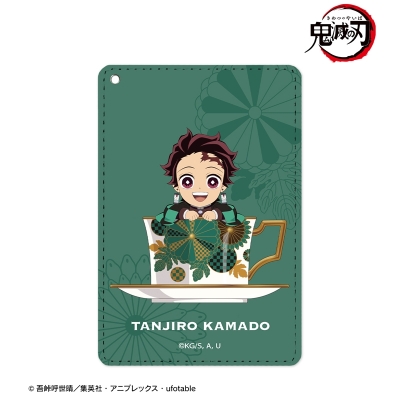 【グッズ-パスケース】アニメ「鬼滅の刃」 竈門炭治郎 みにきゃら ティーカップver. 1ポケットパスケース【再販】