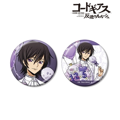 【グッズ-バッチ】コードギアス 反逆のルルーシュ 描き下ろし ルルーシュ バースデー2024ver. メタリック缶バッジ2個セット【再販】