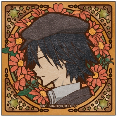 【グッズ-バッチ】文豪ストレイドッグス アールヌーボーシリーズ スクエア缶バッジ 江戸川乱歩【再販】