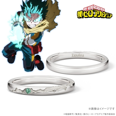 【グッズ-指輪】僕のヒーローアカデミア カラーストーンリング 緑谷出久 シルバー 9号