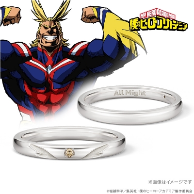 【グッズ-指輪】僕のヒーローアカデミア カラーストーンリング オールマイト シルバー 11号