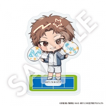 グッズ-スタンドポップ】新テニスの王子様 フレフレアクリルスタンド テニスの王子様芥川慈郎シャイニー缶校章ボタンキーホルダー氷帝