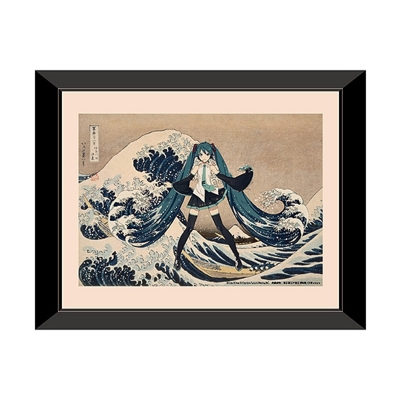 【グッズ-複製原画】葛飾北斎×初音ミク 複製原画 冨嶽三十六景 神奈川沖浪裏【再販】