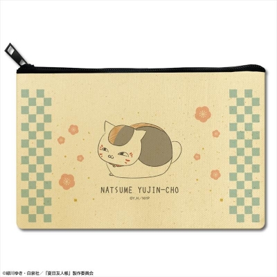 【グッズ-ポーチ】夏目友人帳 フラットポーチ デザイン02(ニャンコ先生/B)【再販】
