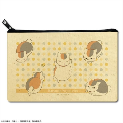 【グッズ-ポーチ】夏目友人帳 フラットポーチ デザイン03(ニャンコ先生/C)【再販】