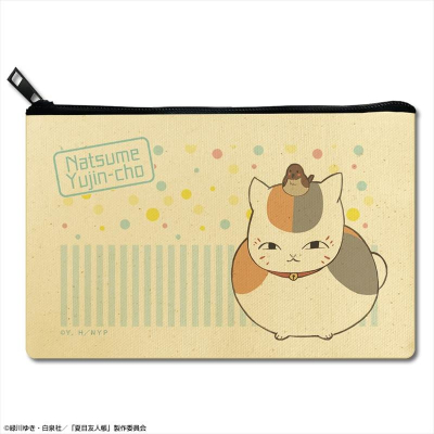 【グッズ-ポーチ】夏目友人帳 フラットポーチ デザイン05(ニャンコ先生/E)【再販】