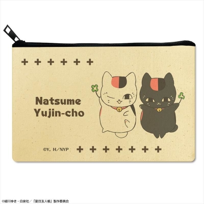 【グッズ-ポーチ】夏目友人帳 フラットポーチ Ver.3 デザイン02(ニャンコ先生&黒ニャンコ/A)【再販】