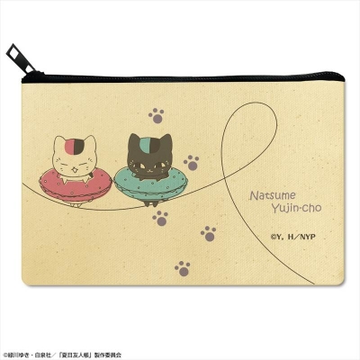 【グッズ-ポーチ】夏目友人帳 フラットポーチ Ver.3 デザイン04(ニャンコ先生&黒ニャンコ/B)【再販】