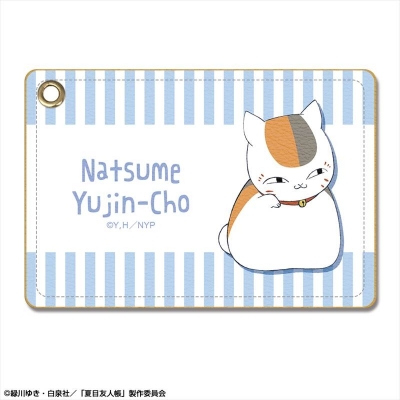【グッズ-パスケース】夏目友人帳 レザーパスケース デザイン02(ニャンコ先生/B)【再販】