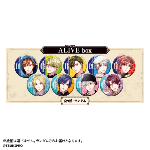 【グッズ-バッチ】ツキノ芸能プロダクション 【ALIVE】トレーディンググリッター缶バッジ<ALIVE BOX 全9種・ランダム>【10th Anniversary 「カラオケの鉄人」コラボ」vol.2 ～Precious time～】