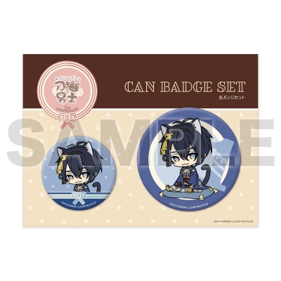 【グッズ-バッチ】刀剣乱舞ONLINE 刀猫男士 一周年記念缶バッジセット01:三日月宗近【再販】