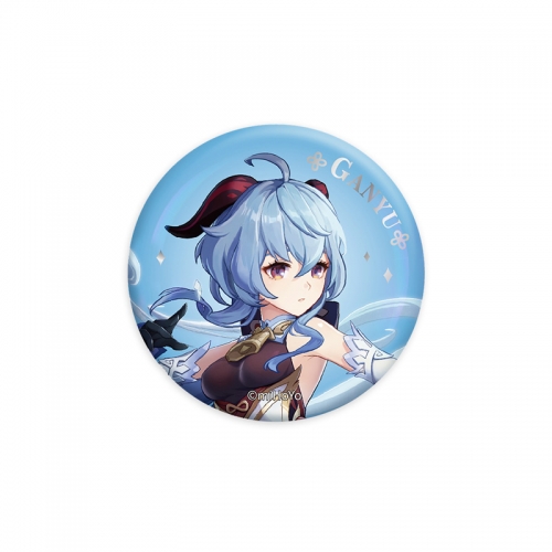 グッズ-バッチ】原神 キャラ祈願立ち絵 缶バッジ 循々守月 甘雨 