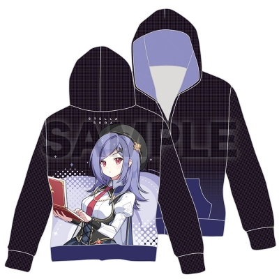 【グッズ-ジャンパー・コート】ステラソラ フルプリントパーカー002:アヤメ【再販】