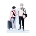【グッズ-スタンドポップ】ナカまであいして 百瀬あん先生 描き下ろし 常盤&楪 トラベルver. ペアBIGアクリルスタンド【再販】の画像