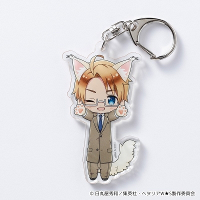 【グッズ-キーホルダー】ヘタリアWorld★Stars のび猫アクリルキーホルダー(アメリカ)【再販】