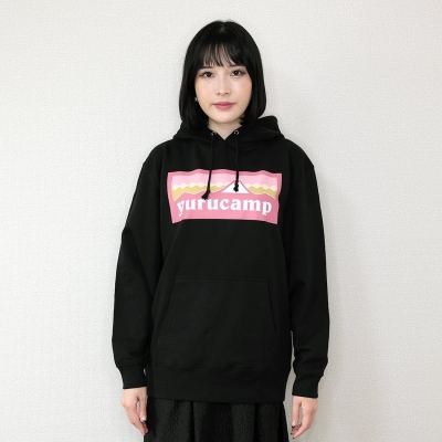 【グッズ-ジャンパー・コート】ゆるキャン△ ふじさんロゴパーカー なでしこ L ブラック【アクロス】