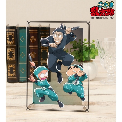【グッズ-置きもの】忍たま乱太郎 描き下ろしイラスト 集合A みんなで鍛練の段ver. A5アクリルパネル【再販】