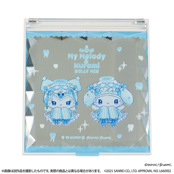 【グッズ-ミラー】サンリオキャラクターズ マイメロディ&クロミ DOLLY MIX水色天使デザイン ジュエルミラー