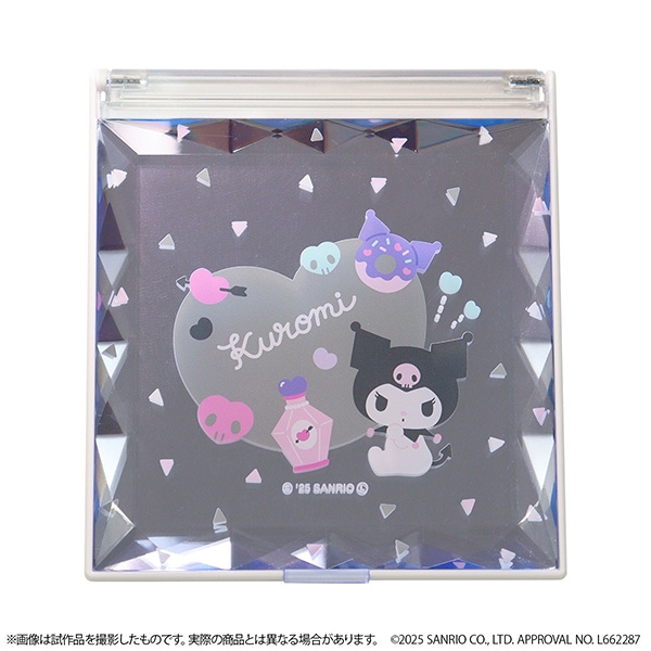 【グッズ-ミラー】サンリオキャラクターズ クロミ シンプルかわいいレイアウト ジュエルミラー
