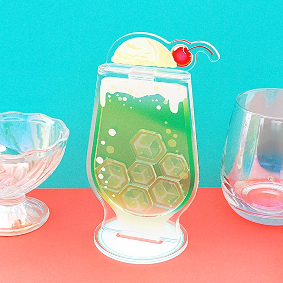 【グッズ-スタンドポップ】ノンキャラオリジナル 推しを入れるあのやつ クリームソーダ-メロンソーダ-【にじ丸商店】
