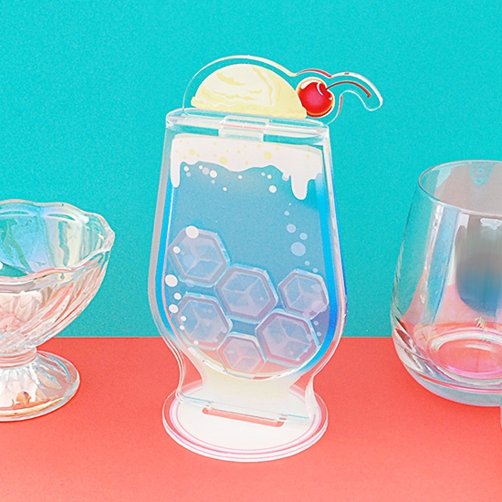 【グッズ-スタンドポップ】ノンキャラオリジナル 推しを入れるあのやつ クリームソーダ-ブルーハワイ-【にじ丸商店】